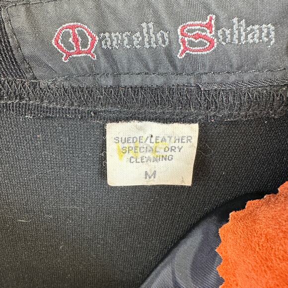 Marcello Soltan Skirt Womens Size M Multicolor Colorblock Suede Leather Back Zip - Picture 9 of 12